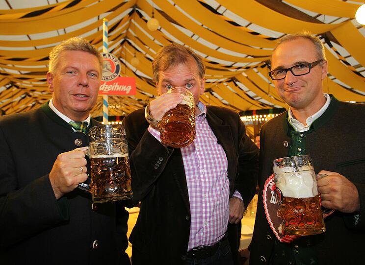 Münchens Wirtschaftsreferent Dieter Reiter (li.), Christian Springer und Wolfgang Krebs