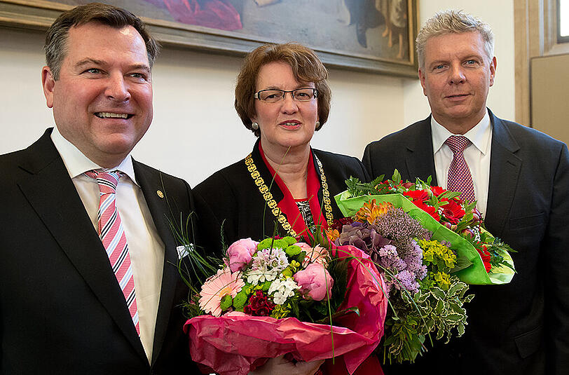 Münchens Mächtige: Der 2. Bürgermeister Josef Schmid (CSU, l.), die 3. Bürgermeisterin Christine Strobl (SPD) und Oberbürgermeister Dieter Reiter (SPD).