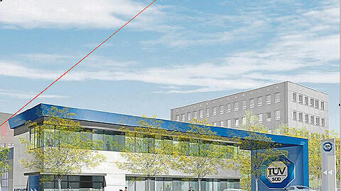 Das geplante neue Tüv-Süd-Service-Center in der Eichstätter Straße.