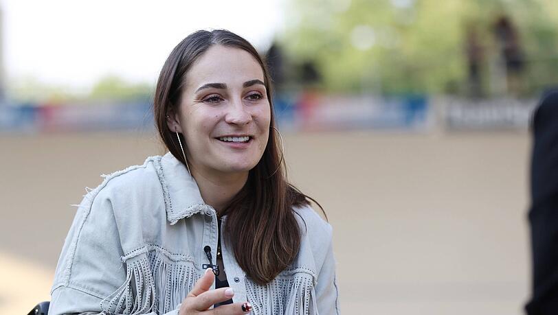 Sitzt seit 2018 nach einem Unfall im Rollstuhl: Ex-Bahnradfahrerin Kristina Vogel. Sitzt seit 2018 nach einem Unfall im Rollstuhl: Ex-Bahnradfahrerin Kristina Vogel.