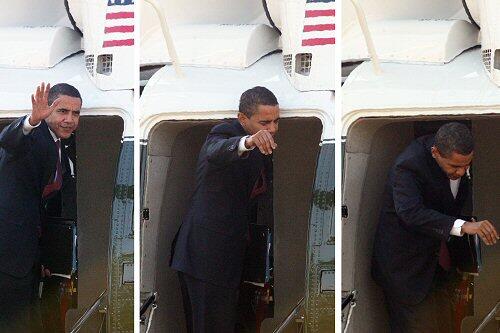 So versuchte Obama in den Helikopter zu steigen