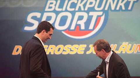 Wladimir Klitschko und Gerd Rubenbauer in der Jubiläumssendung.
