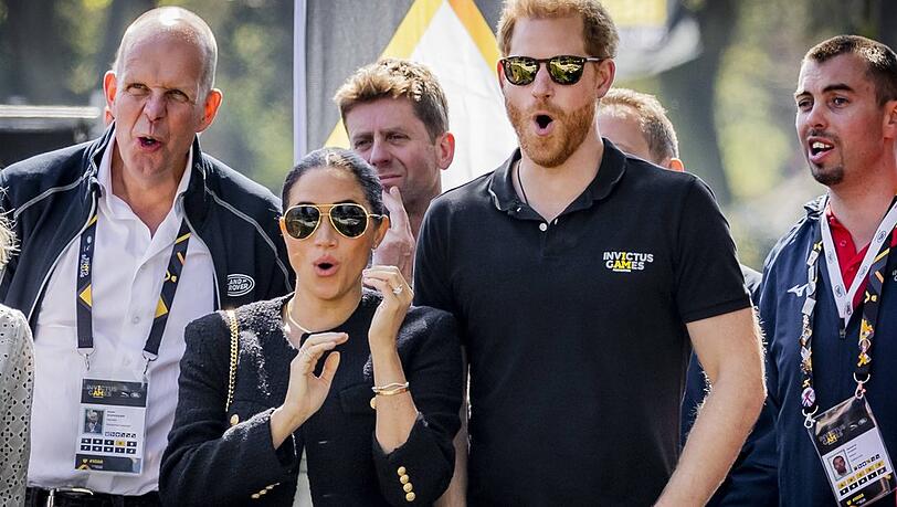 Herzogin Meghan und Prinz Harry staunen bei den Invictus Games nicht schlecht.