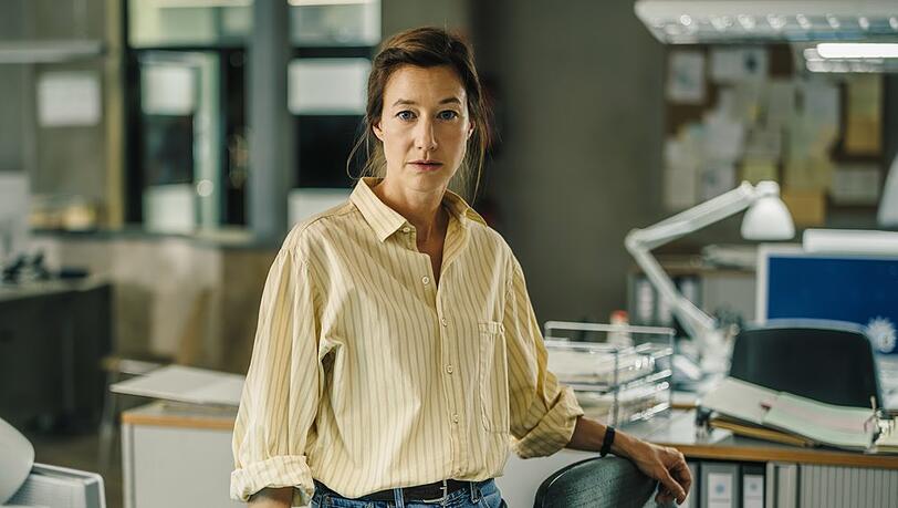 Johanna Wokalek ist im September als neue Ermittlerin Cris Blohm im Münchner "Polizeiruf 110: Little Boxes" zu sehen.