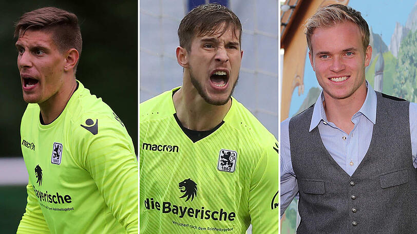 Die Torhüter des TSV 1860 auf dem Prüfstand: Marco Hiller, Alexander Strobl und Hendrik Bonmann (von links).