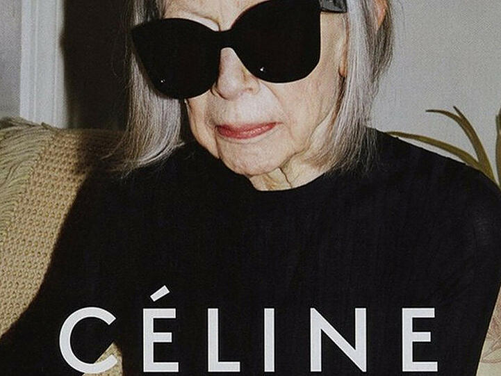Die 80-jährige US-Autorin Joan Didion ist das neue Gesicht des Modelabels "Céline".