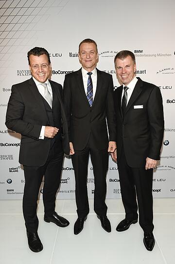 Dr. Steven Althaus (Leiter Marketing BMW Group), Peter van Binsbergen (Leiter Vertrieb BMW Deutschland), Peter Mey (Gastgeber und Leiter BMW Niederlassung München)