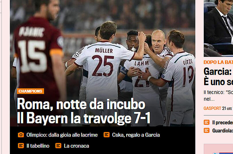"Eine Albtraum-Nacht" urteilt die Gazzetta dello Sport. (Italien)