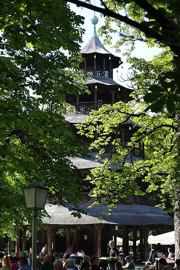 Auch ein Münchner Wahrzeichen: der Chinesische Turm.