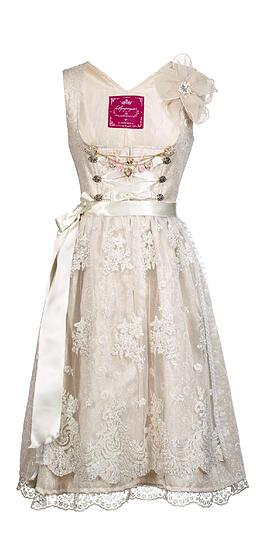 Kostbare Stoffe wie Brokat, Seide, und handbestickte französische Spitze: Die neue Kollektion des Dirndl-Labels "Alpenprinzessin"