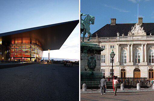 Links: die Oper, rechts: das Schloss Amalienborg. Allerdings muss die Metropole an der Ostsee sich den ersten Platz mit einer anderen Stadt teilen.