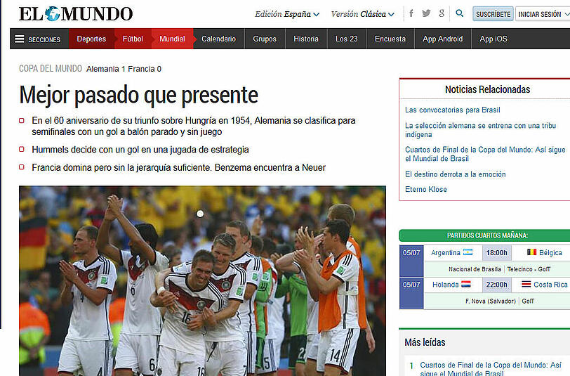 "El Mundo": "Das Beste aus der Vergangenheit in die Gegenwart transportiert"