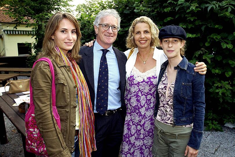 Michaela May mit Exmann Jack Schiffer und den gemeinsamen Töchtern Alexandra und Lilian