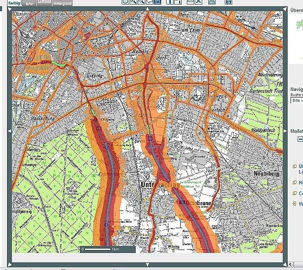 Von Ottobrunn über Unterhaching bis nach Ramersdorf fräst sich der Autobahnlärm. Dann verästelt er sich in lauter kleinere Lärmzweige in der Stadt.