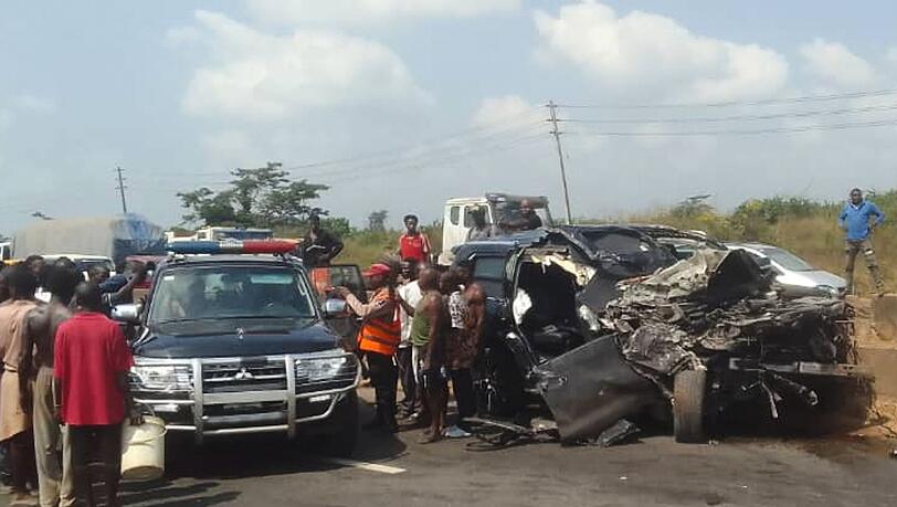 Die Unfallstelle des Ungl&uuml;cks, bei dem zwei Freunde von Boxstar Anthony Joshua ums Leben kamen.