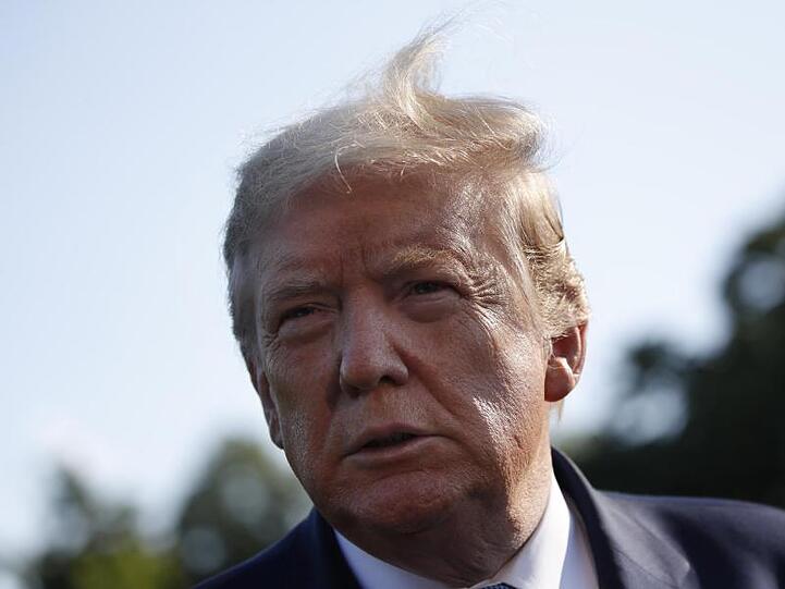 Donald Trump am Freitag im Gespräch mit Journalisten.
