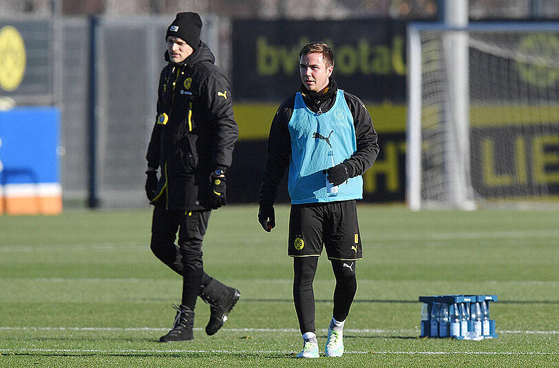 Auch Mario Götze (rechts) bekam seinen Einlauf von Trainer Thomas Tuchel: Borussia Dortmund spielte zuletzt zweimal ohne Götze. Der WM-Torschütze war bei acht von 14 Bundesligaspielen dabei.