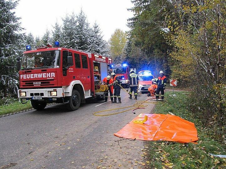 Eine junge Frau verliert die Kontrolle über ihren Wagen und rast gegen einen Baum - die Bilder von der Unfallstelle.