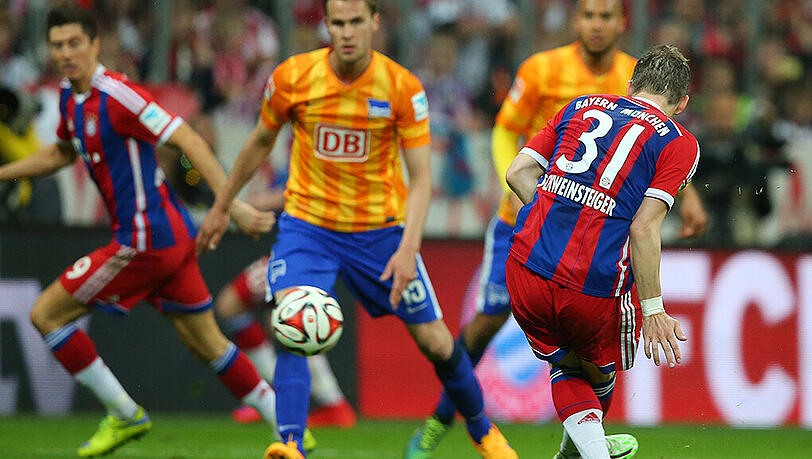 Bastian Schweinsteiger erzielte gegen Hertha sein drittes Saisontor.