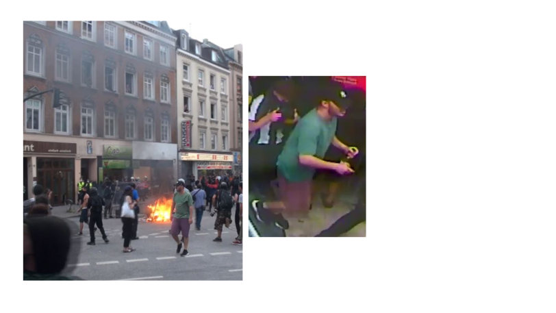 Diese Verdächtigen sollen während der G20-Ausschreitungen mit Flaschen und Steinen geworfen haben.