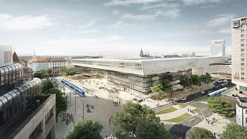 So soll der Bahnhofsplatz in Zukunft aussehen. So soll der Bahnhofsplatz in Zukunft aussehen.