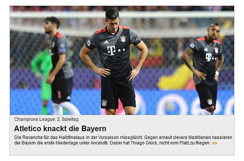 Lesen Sie hier weitere Pressestimmen zur 0:1-Niederlage des FC Bayern gegen Atlético Madrid.