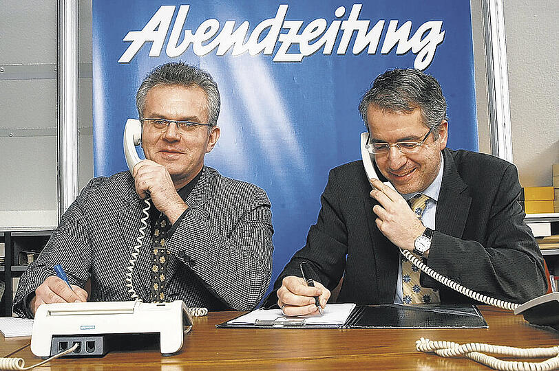 Informierten am AZ-Telefon übers neue Unterhaltsrecht: die Experten Hartmut Hardiess (li.) und Martin Weißpfenning.