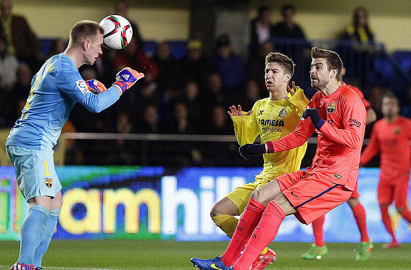 Gekonnte Kopfabwehr. Gegen Villareal musste Marc-André ter Stegen nur ein mal hinter sich greifen.