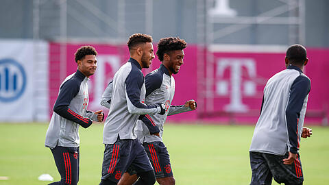 Sie alle kämpfen beim FC Bayern um ihren Stammplatz: Serge Gnabry, Corentin Tolisso, Kingsley Coman und Douglas Costa (v.l.).