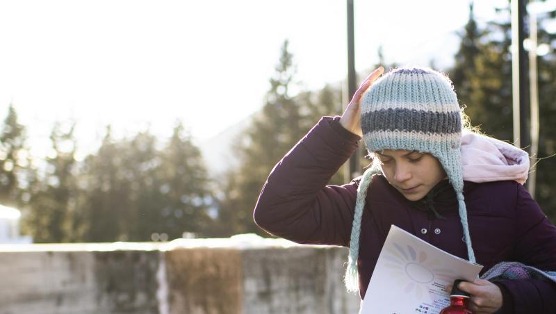 Greta Thunberg verlässt das Kongresszentrum des Weltwirtschaftsforums. Greta Thunberg verlässt das Kongresszentrum des Weltwirtschaftsforums.