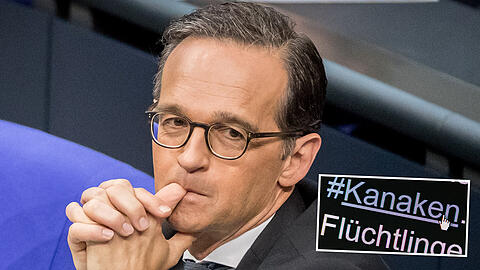 Bundesjustizminister Heiko Maas verfolgt im Bundestag in Berlin im Plenum die Debatte.