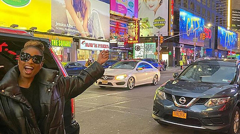 Jennifer Hudson am Times Square in New York City