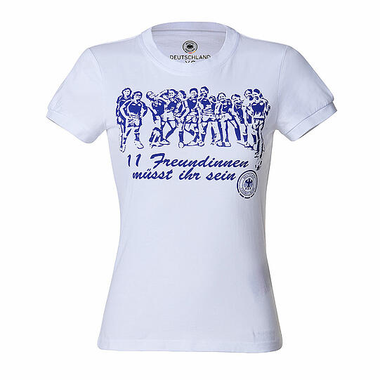 "Elf Freundinnen müsst ihr sein". Ein gutes Motto für die Frauen WM. Schade, dass es diese Shirt nicht für Männer gibt.