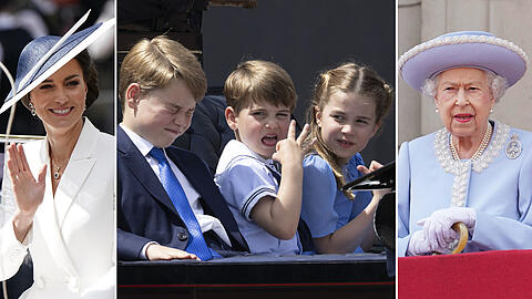 Die Royals zeigen sich anlässlich des Platin-Jubiläums der Queen...