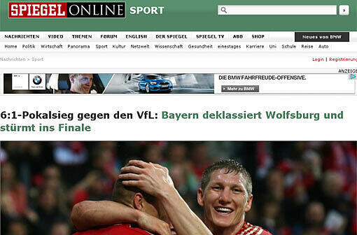 "Bayern deklassiert Wolfsburg", bringt es "Spiegel.de" auf den Punkt.