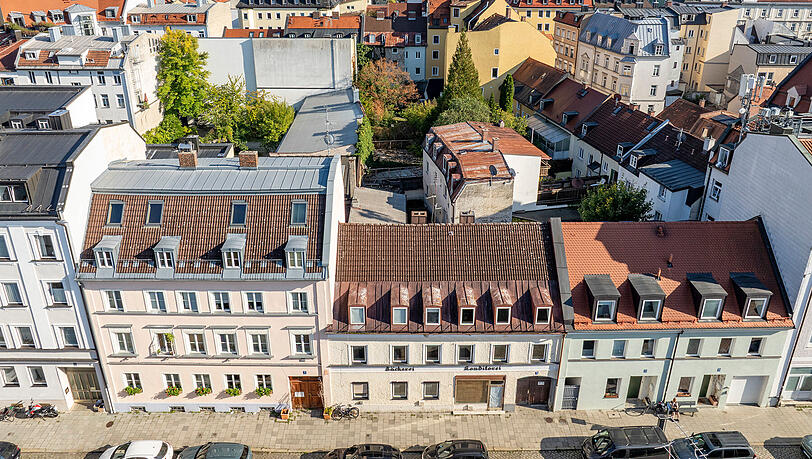 Das Haus liegt nahe der Feldmüllersiedlung in Obergiesing. Das Haus liegt nahe der Feldmüllersiedlung in Obergiesing.