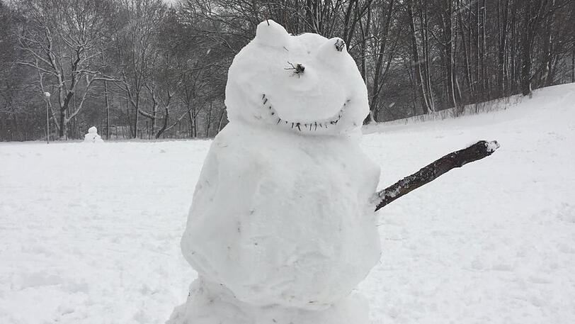 Ein Schneemann mit einem Messer - das fand die Polizei gar nicht witzig und ermittelt nun.