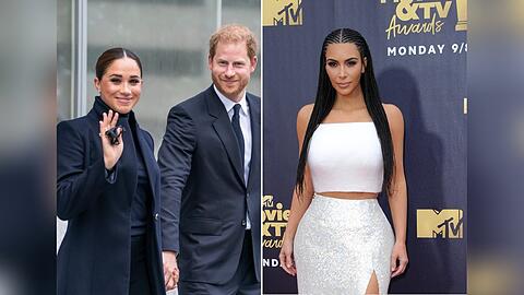 Herzogin Meghan und Prinz Harry haben einen Bodyguard engagiert, der einst Kim Kardashian (r.) beschützt hat.
