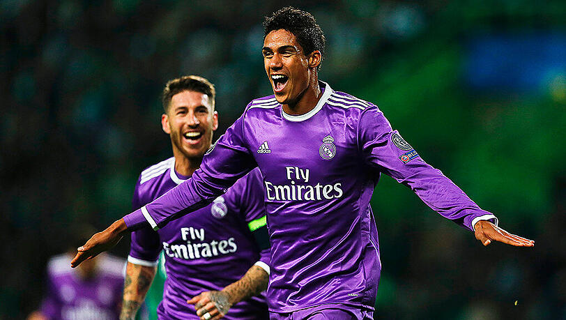 Raphael Varane schoss das 1:0 für Real Madrid gegen Sporting Lissabon. Raphael Varane schoss das 1:0 für Real Madrid gegen Sporting Lissabon.