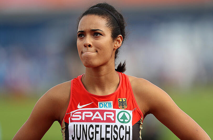 Die deutsche Weitspringerin Marie-Laurence Jungfleisch.