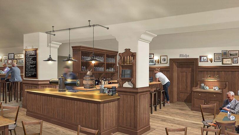 So soll die Gaststube nach der Sanierung aussehen.