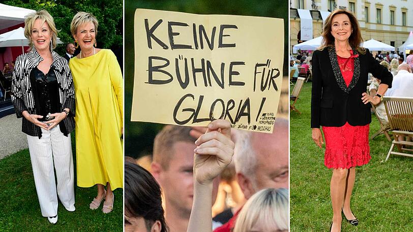 Fürstin Gloria vergeht trotz des lautstarken Protest gegen ihre Person nicht das Lachen.