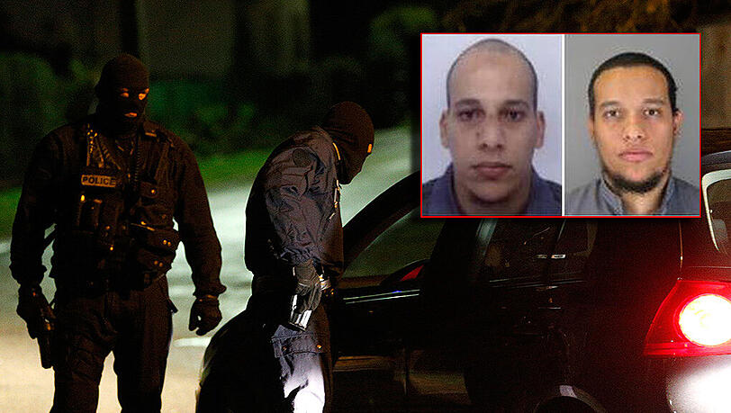 Noch immer sind die Kouachi-Brüder auf der Flucht: Langsam wird klar: Die Attentäter konnten den Anschlag unter anderem deshalb so präzise verüben weil einer von ihnen zuvor bei Al-Kaida ein Terrortraining absolviert haben soll. Noch immer sind die Kouachi-Brüder auf der Flucht: Langsam wird klar: Die Attentäter konnten den Anschlag unter anderem deshalb so präzise verüben weil einer von ihnen zuvor bei Al-Kaida ein Terrortraining absolviert haben soll.