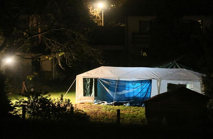 Das Partyzelt für die braune Halloween-Veranstaltung.