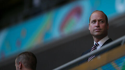 Prinz William saß im EM-Halbfinale ohne Familienmitglieder auf den Rängen des Wembley-Stadions.