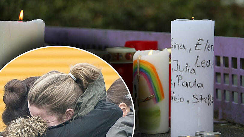 Kinder liegen sich in den Armen, herzzerreißende Zeichen den Anteilnahme, grenzenlose Trauer: In Haltern weinen Schüler und Lehrer um ihre toten Freunde. Die Bilder vom Joseph-König-Gymnasium. Kinder liegen sich in den Armen, herzzerreißende Zeichen den Anteilnahme, grenzenlose Trauer: In Haltern weinen Schüler und Lehrer um ihre toten Freunde. Die Bilder vom Joseph-König-Gymnasium.
