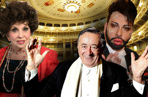 Wiener Opernball 2013: Gina Lollobrigida als Lugners Star, aber auch Harald Glööckler sorgte mit einem pompösen Auftritt für Furore.