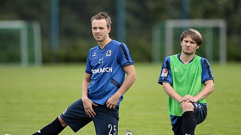 Arne Feick (l.) im Training mit Daniel Halfar.