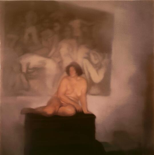 Gerhard Richter (*1932), Brigid Polk, 1971, Öl auf Leinwand, 175 cm x 175 cm. 2015 Schenkung an die Bayerischen Staatsgemäldesammlungen durch Zustiftung an die Museumsstiftung zur Förderung der Staatlichen Bayerischen Museen.