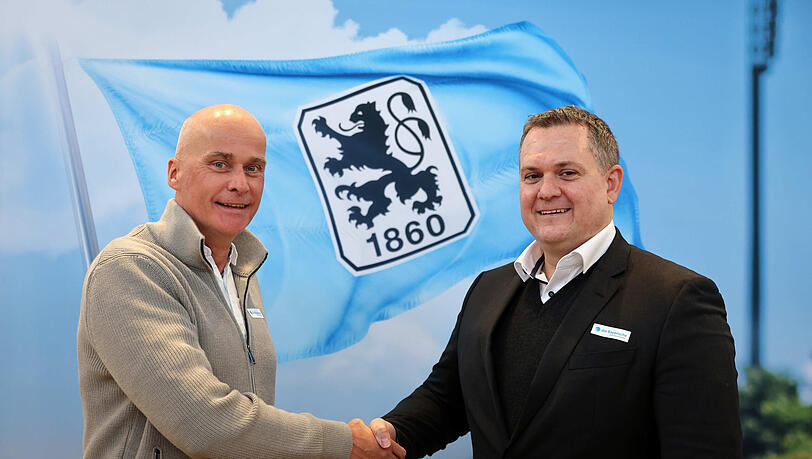 Präsident Robert Reisinger (l.) mit dem  neuen Geschäftsführer Finanzen beim TSV 1860, Oliver Müller.